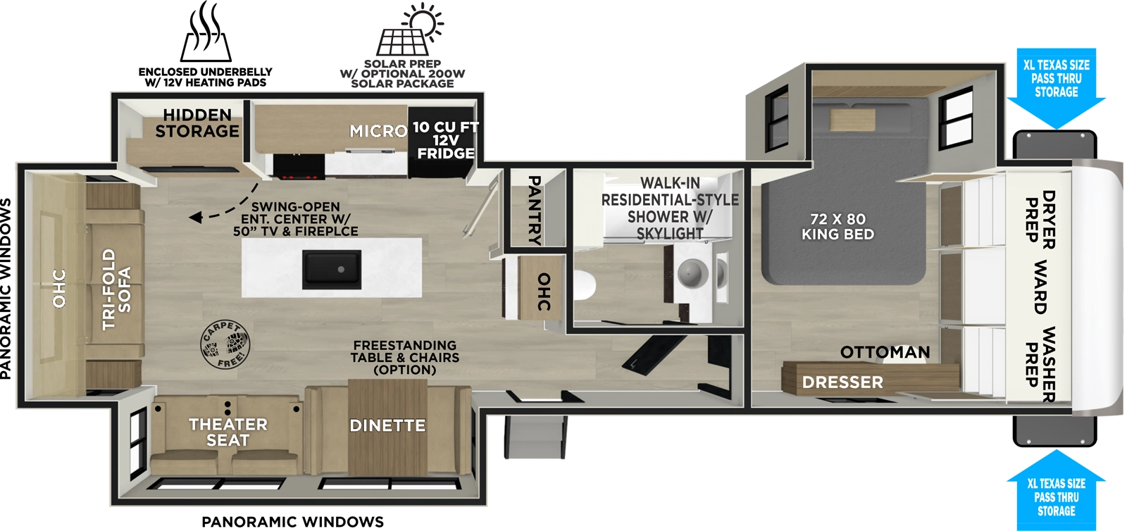 Hemisphere Travel Trailers 308RL Floorplan